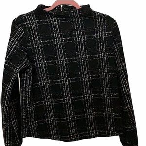 Stitched tweed style thin sweater